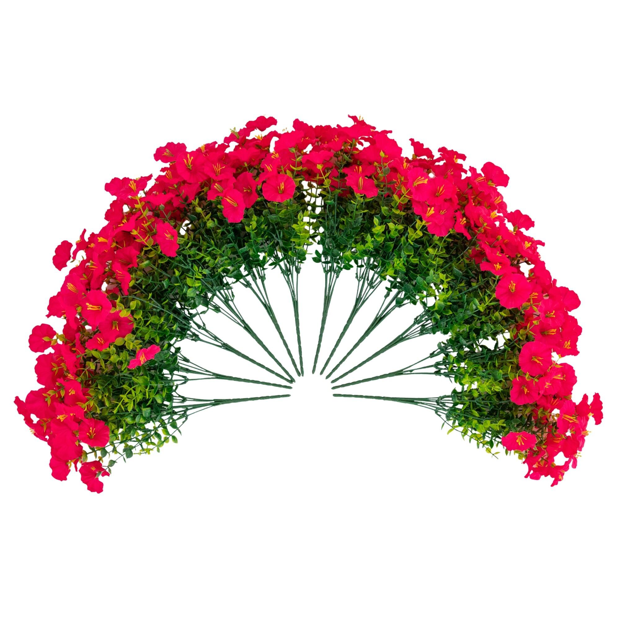 14" UV Resistant Artificial Morning Glory Bushes